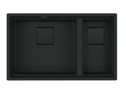Franke Kubus 2 Fragranitový drez KNG 120/2, 76x46 cm, matná čierna 125.0718.492
