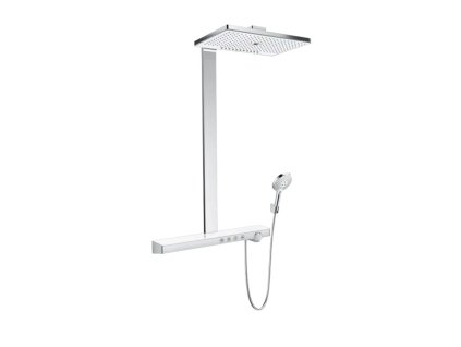 Hansgrohe Rainmaker Select Sprchový set Showerpipe 460 s termostatom, 3 prúdy, EcoSmart 9 l/min, biela/chróm 27029400-HG