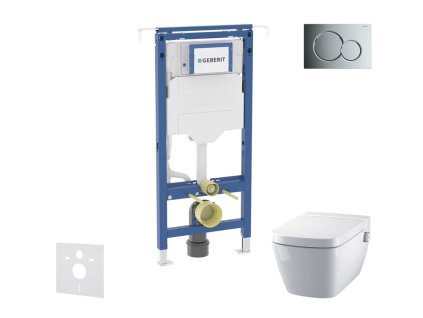 Geberit Duofix Set predstenovej inštalácie, klozetu a dosky Tece One, tlačidla Sigma01, Rimless, SoftClose, lesklý chróm SANI11CT1100