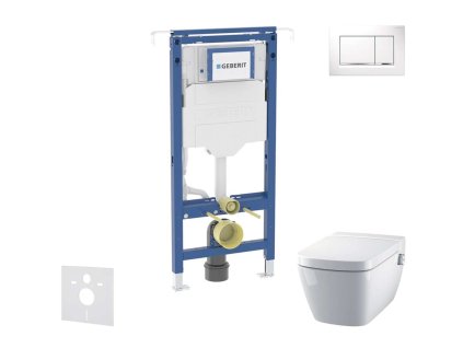 Geberit Duofix Set predstenovej inštalácie, klozetu a dosky Tece One, tlačidla Sigma20, Rimless, SoftClose, biela/lesklý chróm SANI11CT3105