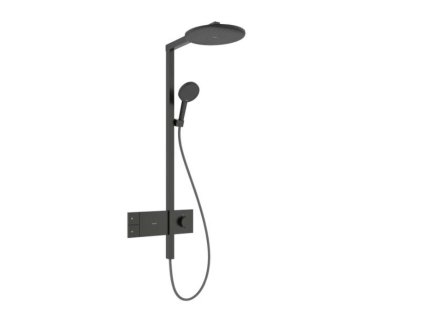 Hansgrohe Raindance Alive S Sprchový set s termostatom, priemer 30 cm, 3 prúdy, EcoSmart, kefovaný čierny chróm 24583340-HG