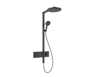Hansgrohe Raindance Alive S Sprchový set s termostatom, priemer 30 cm, 3 prúdy, EcoSmart, kefovaný čierny chróm 24596340-HG
