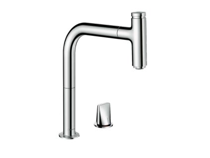 Hansgrohe M71 Drezová batéria M7119-H200 s výsuvnou spŕškou, 2-otvorová inštalácia, sBOX, chróm 73804000-HG