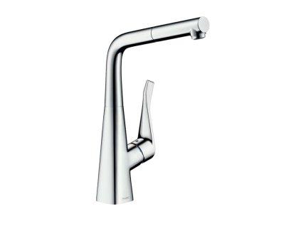 Hansgrohe M71 Drezová batéria Metris s výsuvnou koncovkou, sBox, EcoSmart, chróm 73828000-HG