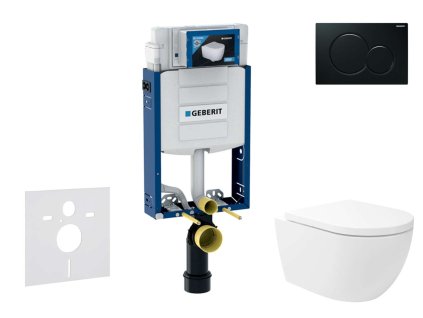 Geberit Kombifix Set predstenovej inštalácie, klozetu Oudee Vortex a dosky softclose, tlačidlo Sigma01, čierna SANI15CA5135