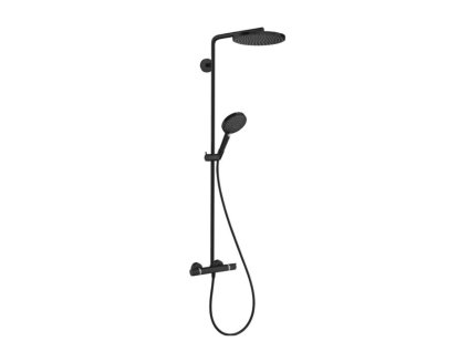 Hansgrohe Raindance S Sprchový set s termostatom, priemer 24 cm, 3 prúdy, EcoSmart, matná čierna 28823670-HG