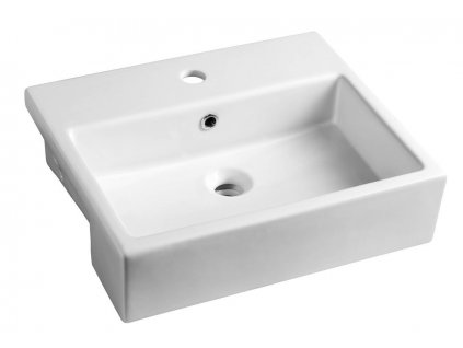 Isvea PURITY keramické umývadlo polozápustné 50x42cm, biela 10PL52050
