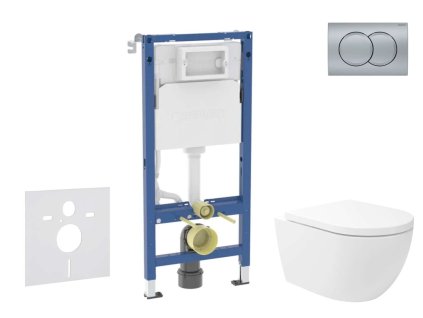 Geberit Duofix Set predstenovej inštalácie, klozetu Oudee Vortex a dosky softclose, tlačidlo Delta01, matný chróm SANI11CA1151B