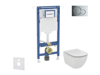 Geberit Duofix Set predstenovej inštalácie, klozetu a dosky Ideal Standard Tesi, tlačidla Sigma01, lesklý chróm SANI11CD1108