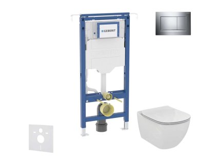 Geberit Duofix Set predstenovej inštalácie, klozetu a dosky Ideal Standard Tesi, tlačidla Sigma20, chróm SANI11CD1110