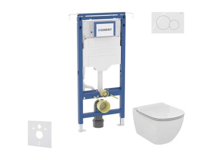 Geberit Duofix Set predstenovej inštalácie, klozetu a dosky Ideal Standard Tesi, tlačidla Sigma01, alpská biela SANI11CD3125