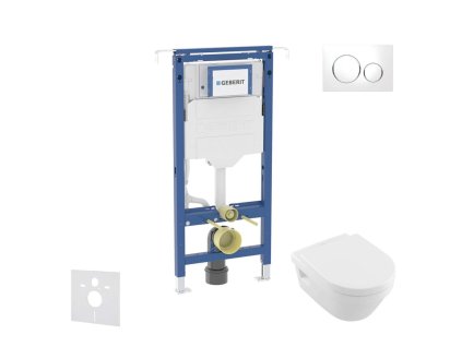Geberit Duofix Set predstenovej inštalácie, klozetu a dosky Villeroy Boch, tlačidla Sigma20, DirectFlush, SoftClose, CeramicPlus, biela/chróm SANI11CK3106