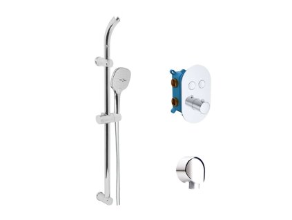Mereo Sprchový program Sprchový set s termostatom pod omietku, 3 prúdy, chróm CB60106TB1