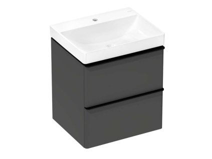 Hansgrohe Xelu Q Skrinka s umývadlom, 63x58x50 cm, 2 zásuvky, matná sivá/matná čierna 54372670-HG