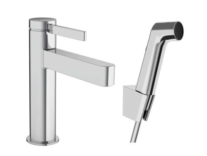 Hansgrohe Finoris Umývadlová batéria s výpusťou Push-Open a bidetovou spŕškou, EcoSmart, chróm 76210000-HG