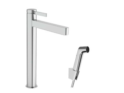 Hansgrohe Finoris Umývadlová batéria s výpusťou Push-Open a bidetovou spŕškou, EcoSmart, chróm 76220000-HG