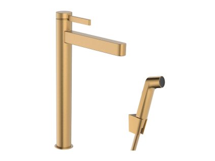 Hansgrohe Finoris Umývadlová batéria s výpusťou Push-Open a bidetovou spŕškou, EcoSmart, kefovaný bronz 76220140-HG