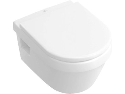 Villeroy & Boch Omnia Architectura Závesný klozet s WC sedadlom Combi-Pack, 370 mm x 530 mm, biely – Combi-Pack, s Ceramicplus 5684H1R1