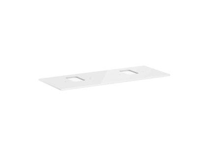 Hansgrohe Xelu Q Doska pod umývadlo 136x55 cm, 2 výrezy, lesklá biela 54125050-HG