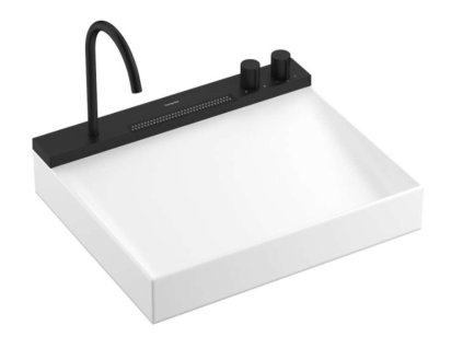 Hansgrohe Avalegra Umývadlo 58x48 cm, s termostatickou batériou a spŕškou, 2 prúdy, bez prepadu, matná čierna 22472670-HG