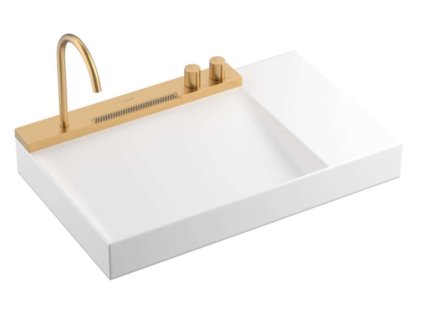 Hansgrohe Avalegra Umývadlo 78x48 cm, s termostatickou batériou a spŕškou, 2 prúdy, bez prepadu, kefovaný bronz 22473140-HG