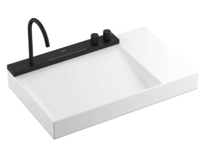 Hansgrohe Avalegra Umývadlo 78x48 cm, s termostatickou batériou a spŕškou, 2 prúdy, bez prepadu, matná čierna 22473670-HG