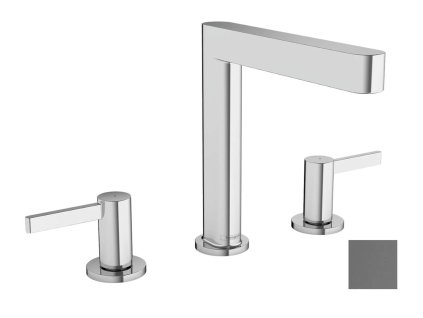 Hansgrohe Finoris Umývadlová batéria, s výpusťou Push-Open, 3-otvorová inštalácia, EcoSmart, kefovaný čierny chróm 76034340-HG