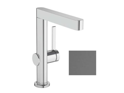 Hansgrohe Finoris Umývadlová batéria, s výpusťou Push-Open a otočným výtokom, kefovaný čierny chróm 76060340-HG