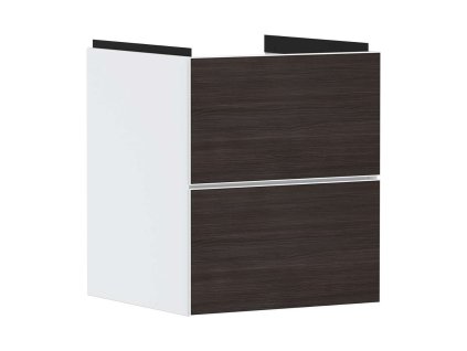 Hansgrohe Xevolos E Umývadlová skrinka 58x48x48 cm, 2 zásuvky, matná biela/tmavý dub 54172730-HG
