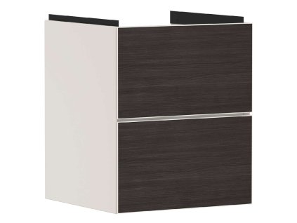 Hansgrohe Xevolos E Umývadlová skrinka 58x48x48 cm, 2 zásuvky, matná béžová/tmavý dub 54173730-HG