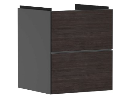 Hansgrohe Xevolos E Umývadlová skrinka 58x48x48 cm, 2 zásuvky, matná sivá/tmavý dub 54174730-HG