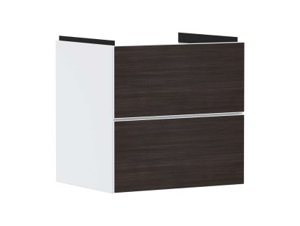 Hansgrohe Xevolos E Umývadlová skrinka 58x58x48 cm, 2 zásuvky, matná biela/tmavý dub 54175730-HG