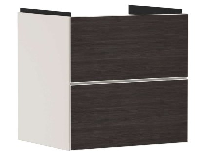 Hansgrohe Xevolos E Umývadlová skrinka 58x58x48 cm, 2 zásuvky, matná béžová/tmavý dub 54176730-HG