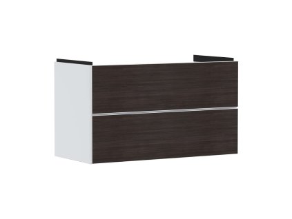 Hansgrohe Xevolos E Umývadlová skrinka 98x58x48 cm, 2 zásuvky, matná biela/tmavý dub 54181730-HG
