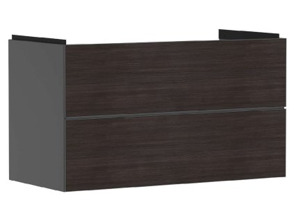 Hansgrohe Xevolos E Umývadlová skrinka 98x58x48 cm, 2 zásuvky, matná sivá/tmavý dub 54183730-HG