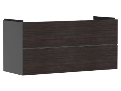 Hansgrohe Xevolos E Umývadlová skrinka 118x58x48 cm, 2 zásuvky, matná sivá/tmavý dub 54186730-HG