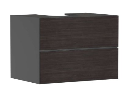 Hansgrohe Xevolos E Umývadlová skrinka 78x56x55 cm, 2 zásuvky, matná sivá/tmavý dub 54189730-HG
