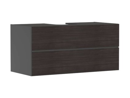 Hansgrohe Xevolos E Umývadlová skrinka 118x56x55 cm, 2 zásuvky, matná sivá/tmavý dub 54195730-HG