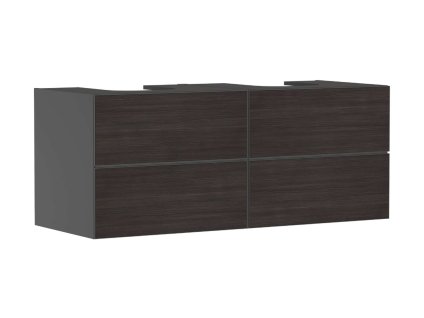 Hansgrohe Xevolos E Umývadlová skrinka 137x56x55 cm, 4 zásuvky, matná sivá/tmavý dub 54198730-HG