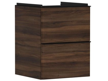Hansgrohe Xelu Q Umývadlová skrinka, 63x48x50 cm, 2 zásuvky, tmavý orech/matná čierna 54022670-HG