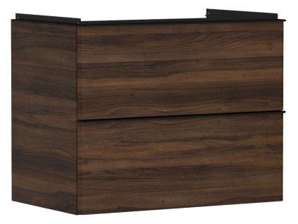 Hansgrohe Xelu Q Umývadlová skrinka, 63x78x50 cm, 2 zásuvky, tmavý orech/matná čierna 54030670-HG