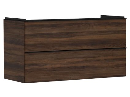 Hansgrohe Xelu Q Umývadlová skrinka, 63x118x50 cm, 2 zásuvky, tmavý orech/matná čierna 54038670-HG