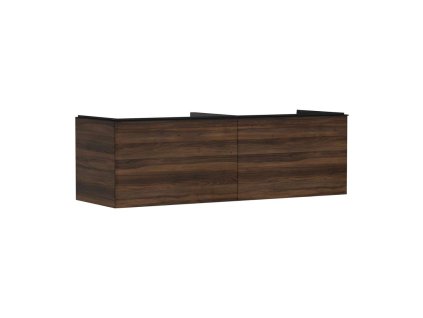 Hansgrohe Xelu Q Umývadlová skrinka, 50x156x55 cm, 2 zásuvky, tmavý orech/matná čierna 54073670-HG