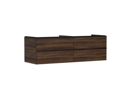 Hansgrohe Xelu Q Umývadlová skrinka, 50x156x55 cm, 4 zásuvky, tmavý orech/matná čierna 54093670-HG