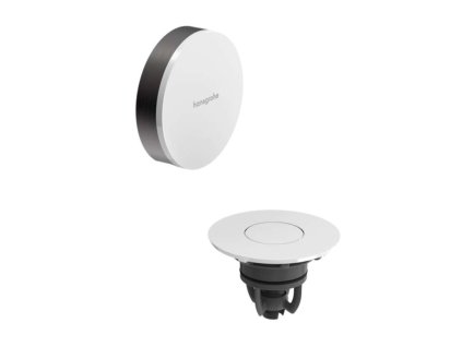 Hansgrohe Flexaplus Vrchná súprava k vaňovej odtokovej a prepadovej súprave s napúšťaním, Push-Open, kefovaný čierny chróm/vysoko lesklá biela 58187340-HG