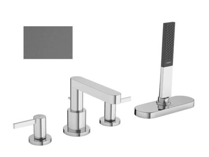 Hansgrohe Finoris Batéria na okraj vane, 4-otvorová inštalácia, sBox, kefovaný čierny chróm 76444340-HG