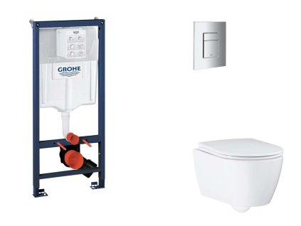 Grohe Rapid SL Set predstenovej inštalácie, klozetu, dosky SoftClose a tlačidla Skate Cosmopolitan, chróm SANI11BB2122-GR