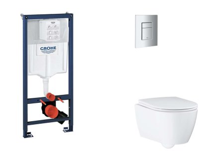 Grohe Rapid SL Set predstenovej inštalácie, klozetu, dosky SoftClose a tlačidla Skate Cosmopolitan, matný chróm SANI11BB2123-GR