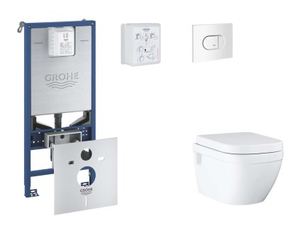 Grohe Rapid SLX Set predstenovej inštalácie, klozetu, dosky SoftClose a tlačidla Arena Cosmopolitan, alpská biela SANI11BB3112-GR
