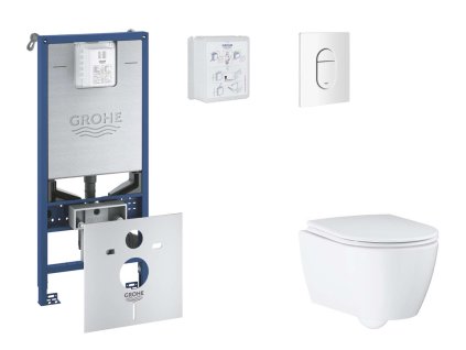 Grohe Rapid SLX Set predstenovej inštalácie, klozetu, dosky SoftClose a tlačidla Arena Cosmopolitan, alpská biela SANI11BB3114-GR